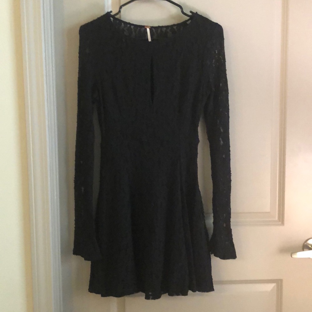 Free People Black Long Sleeve Dress